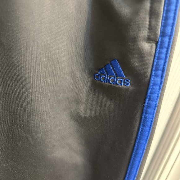 Adidas gray with blue stripes track pants - Picture 3 of 8